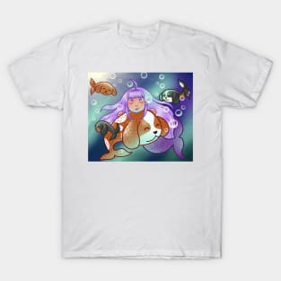 Cavalier King Charles Spaniel - A Mermaid and her Cavalier friends T-Shirt